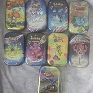 Colorful Pokemon Tins Collection